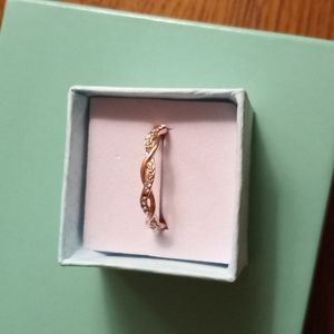 Rose Gold and CZ twist ring
